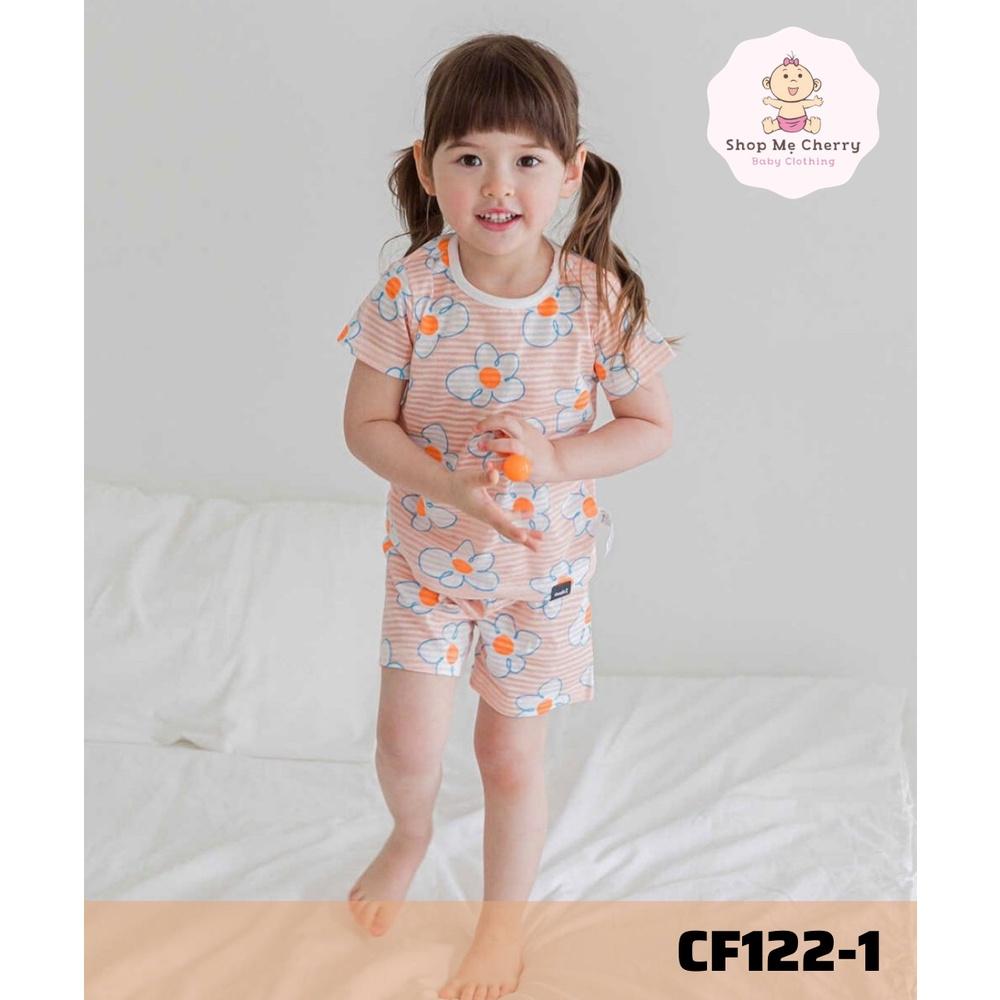 BỘ NGẮN CAO CẤP BÉ GÁI NỘI ĐỊA HÀN, CHẤT COTTON GIẤY ORGANIC, MẪU HOA