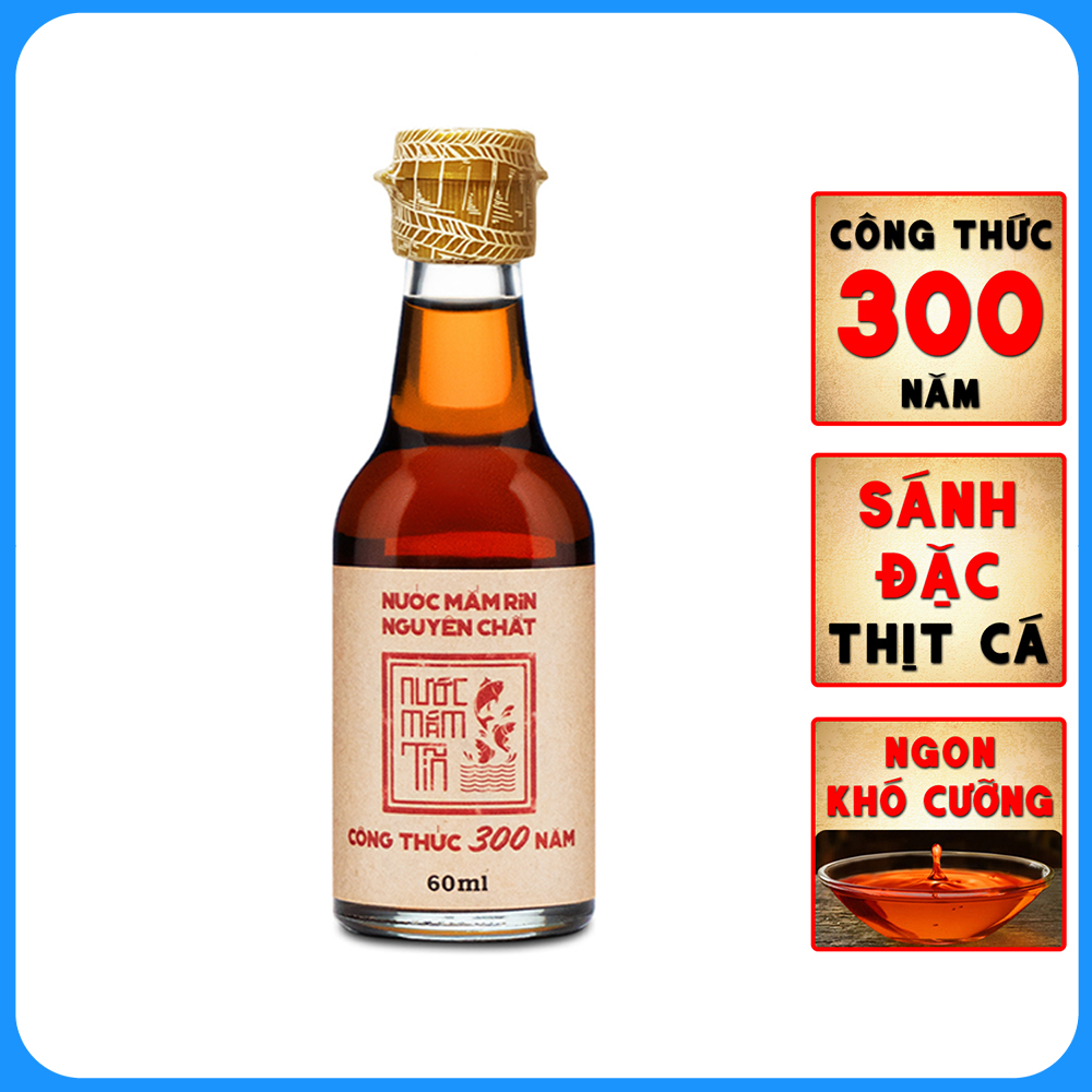 Đặc Sản Bình Thuận  - Nước Mắm Tĩn Mini Du Lịch 40N Đạm Tự Nhiên Chai Thủy Tinh 60Ml Nước M���M Rin Nguyên Chất Truyền Thống Sạch Là Cốt Nhĩ Từ Cá Cơm Than Sánh Đặc Thịt Cá Không Chất Bảo Quản - Ocop 4 Sao