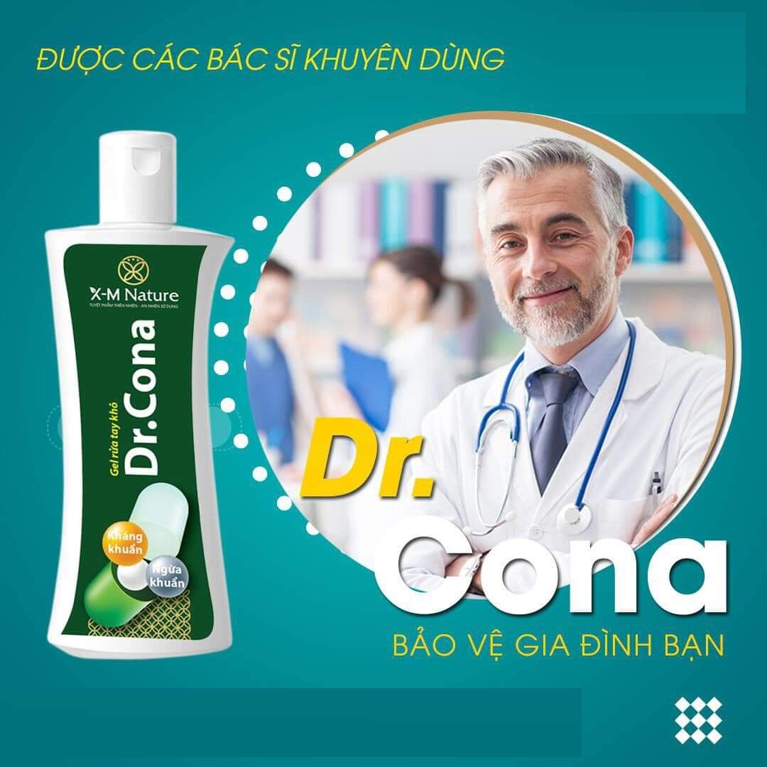 Combo 02 Chai Gel Rửa Tay Khô X-M Nature Dr. Cona 80ml không cần dùng nước, Có tác dụng kháng khuẩn, sát khuẩn, khử mùi, dưỡng ẩm da, nhỏ gọn tiện lợi, dễ sử dụng