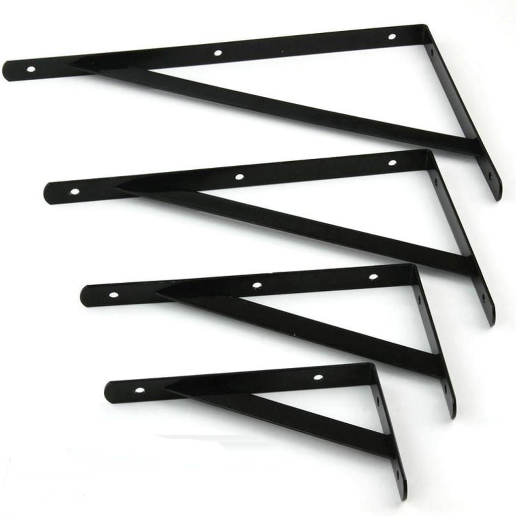 Pack 6PCS Metal Black Floating Wall Shelf Bracket Support Holder Wall Rack