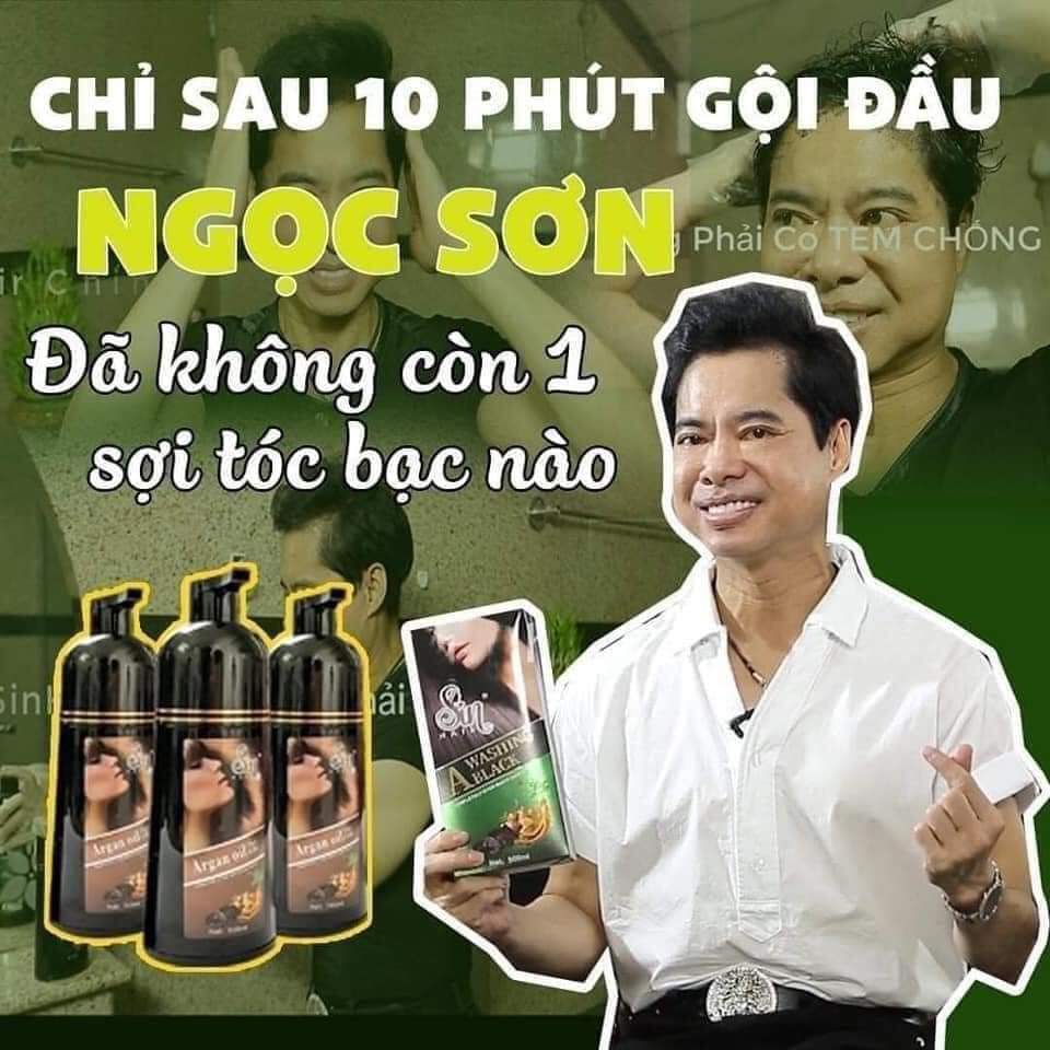 Số 1 Nhật Bản Combo 2 chai dầu gội phủ bạc màu nâu Sin Hair 500ml