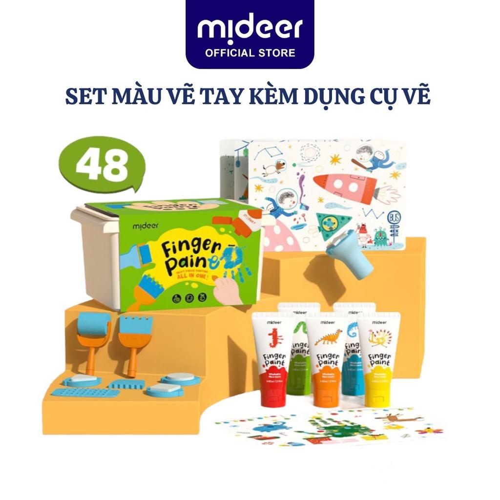 Finger Paint Mideer bộ màu kèm dụng cụ chính hãng an toàn cho bé