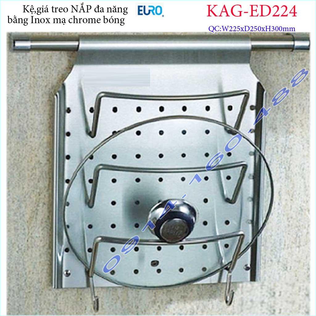Kệ treo nắp xoong nồi Euro KAG-ED224, giá treo nắp xoong nồi đa năng, máng nắp xoong nồi