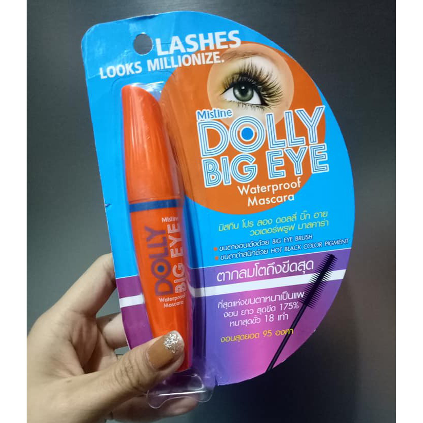 Chuốt mi cong chống nhòe kháng nước Mistine Dolly Big Eye Thái Lan 6ml tặng móc khóa