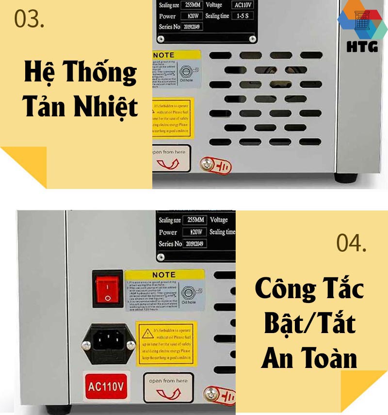 Máy hút chân không công nghiệp để bàn DUOQI DZ-260C, Hàng Chính Hãng