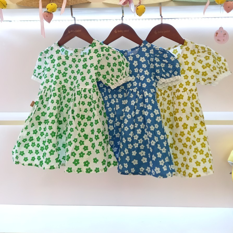 Váy cotton hoa nhí Xuân Hè cho bé gái