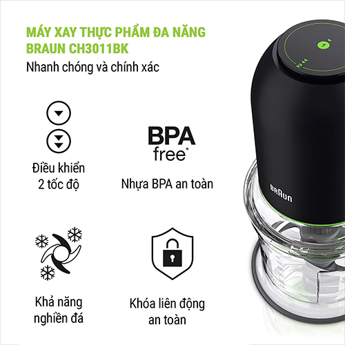 Máy xay đa năng Braun CH3011BK - Hàng chính hãng