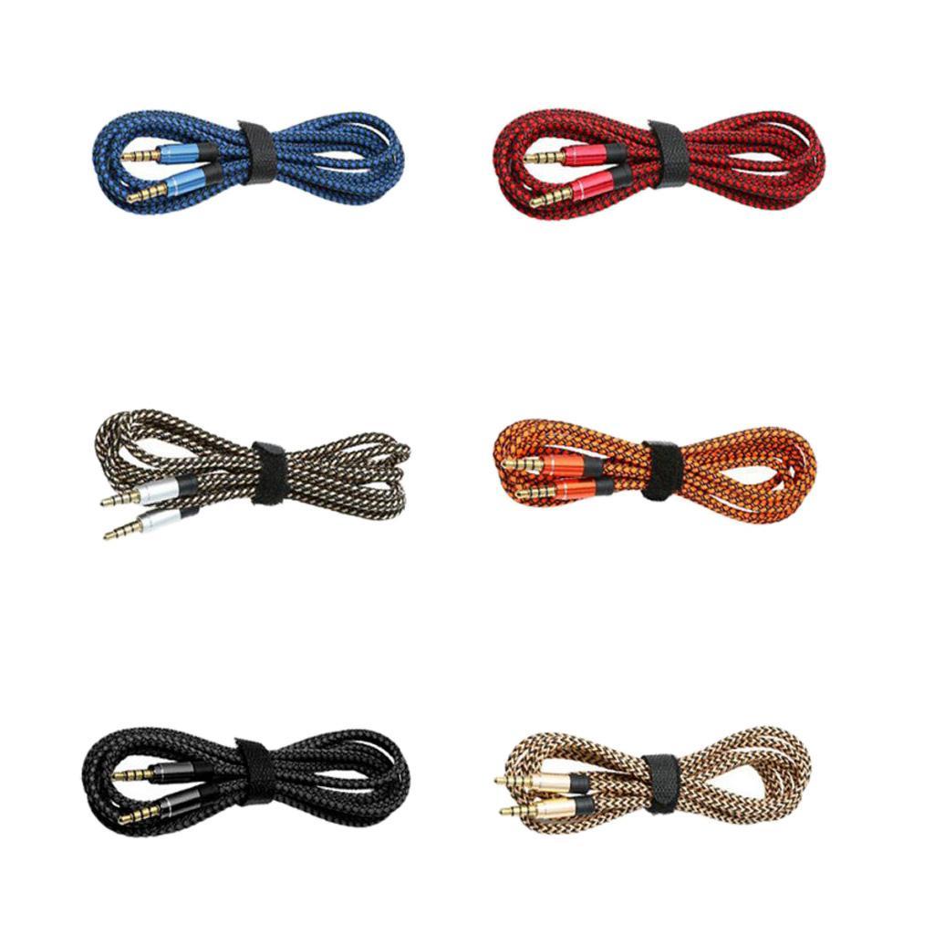 3.5mm Aux Audio Cable Nylon Braided Tablet AUX Audio HiFi Cord 1.5m 4.9ft