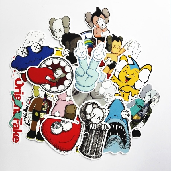 Sesame Street & Kaws Stickers set 30 ảnh có ép lụa "Giao mẫu ngẫu nhiên"