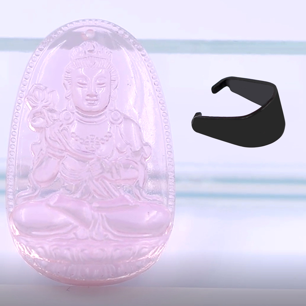 Mặt Dây Chuyền Phật Đại Thế Chí Bồ Tát Đá Pha Lê Hồng Size Nhỏ 3.6cm & Size Lớn 5cm- Tặng Kèm Móc Inox - Phong Thủy 868 - May Mắn - Bình An