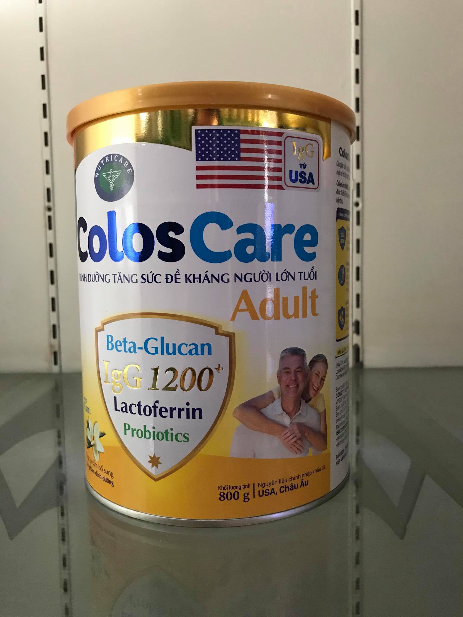 Sữa bột Colos Care Adult 800g - Dinh dưỡng tăng sức đề kháng người lớn tuổi 