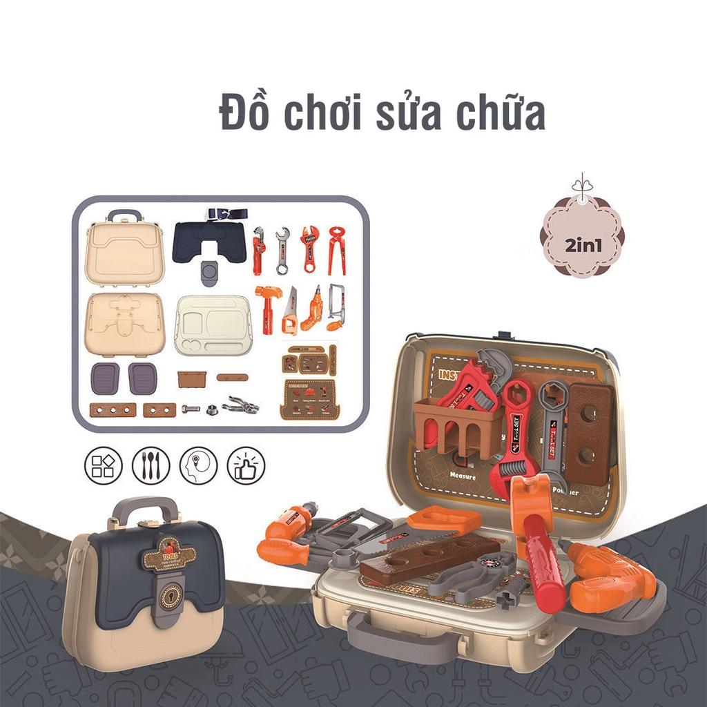 Đồ chơi thông minh hướng nghiệp cho bé - Bộ vali dụng cụ sửa chữa cho bé 24 chi tiết an toàn chất lượng