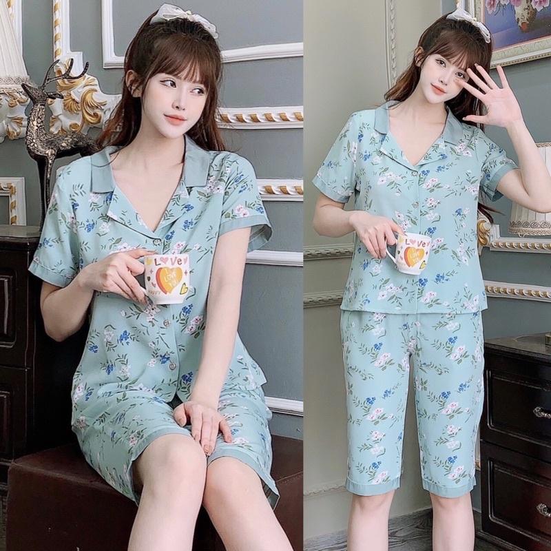 Đồ bộ mặc nhà mẫu lửng chất lụa hàn