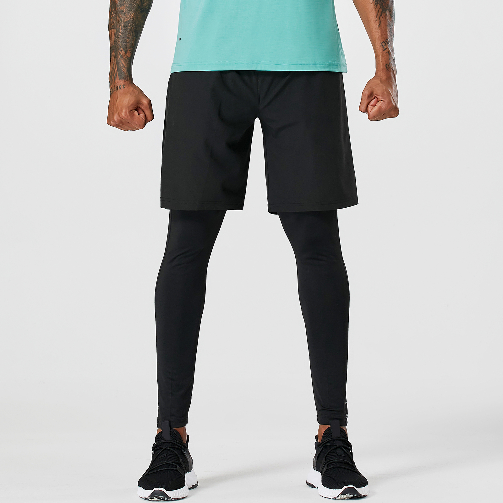 Quần thể thao nam 2 trong 1 có túi co giãn, nhanh khô, thoáng khí