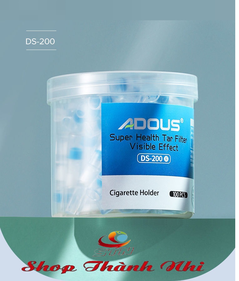 Hộp 100 tẩu thuốc nhựa dẻo ADOUS GREEN HEALTH, Shop Thành Nhi