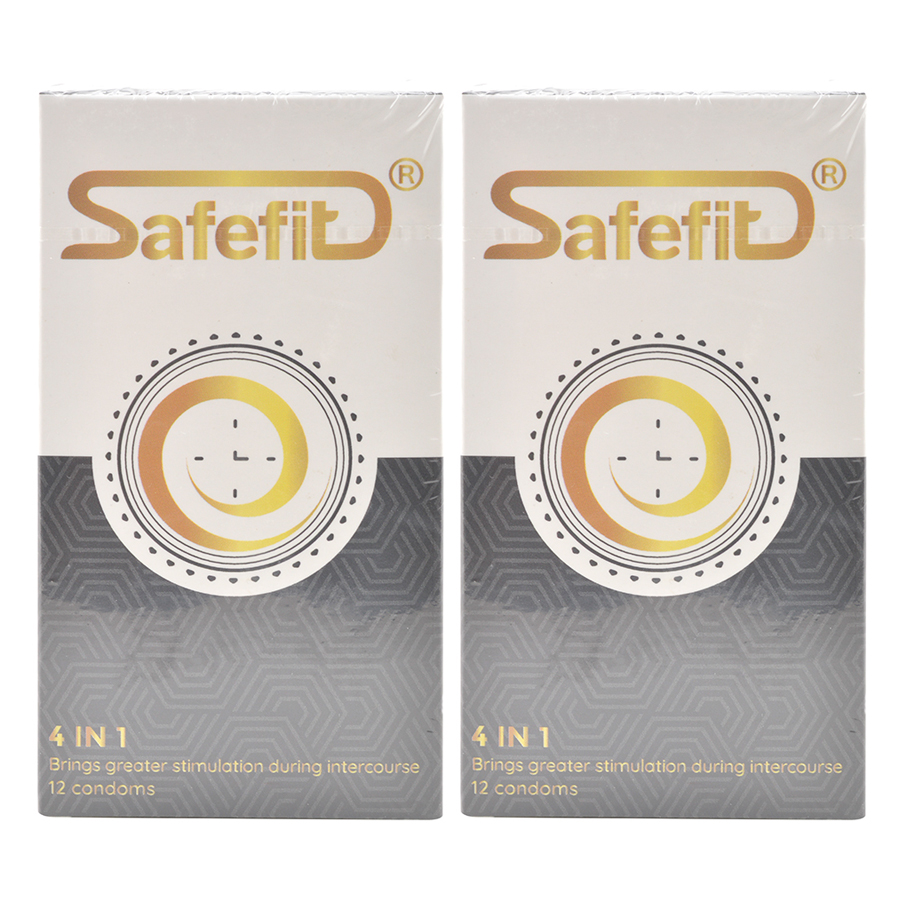 Combo 2 Hộp Bao Cao Su SafeFit 4 In 1 (12 Gói / Hộp)