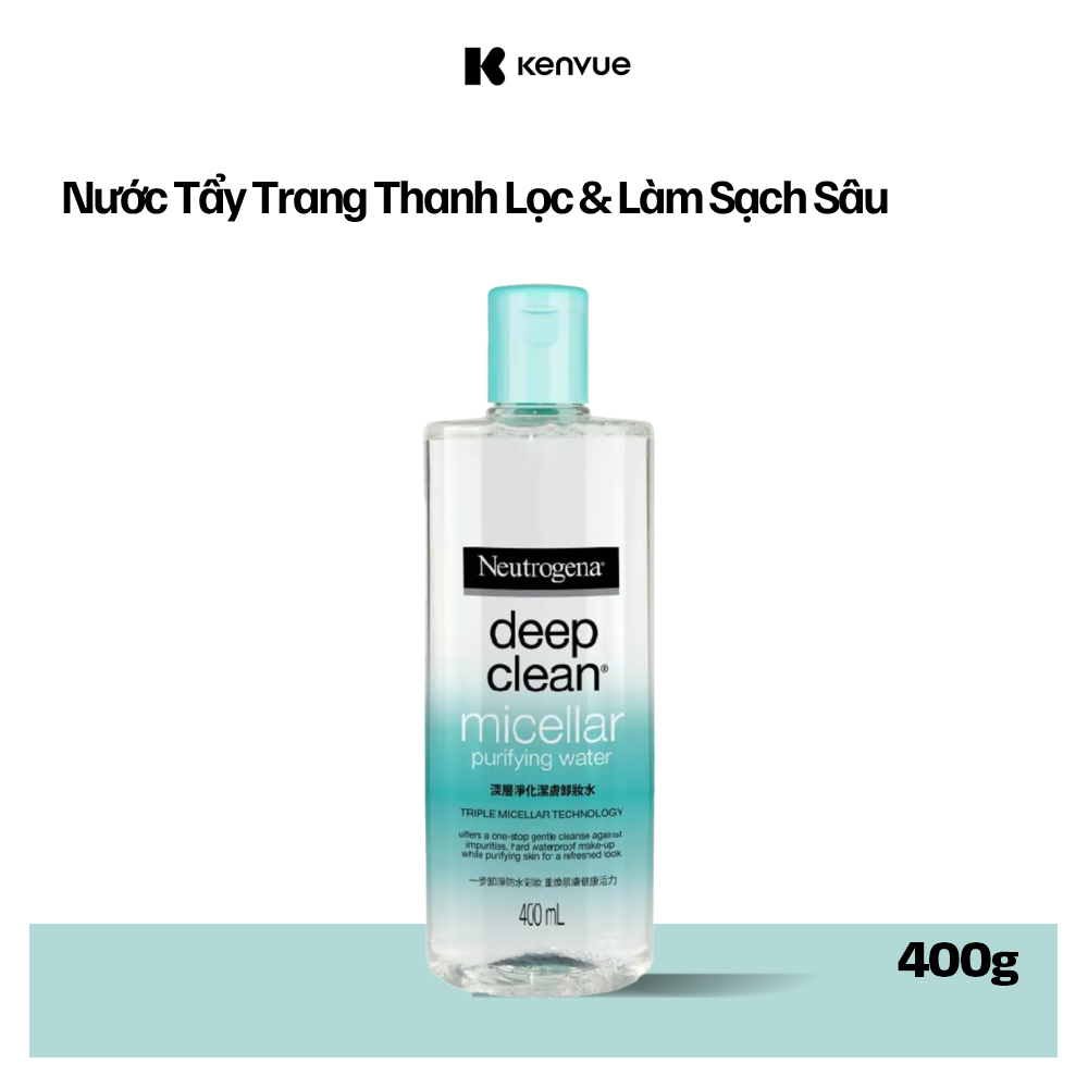 Nước Tẩy Trang Thanh Lọc Và Làm Sạch Sâu Neutrogena Deep Clean Micellar Purifying Water 400ml