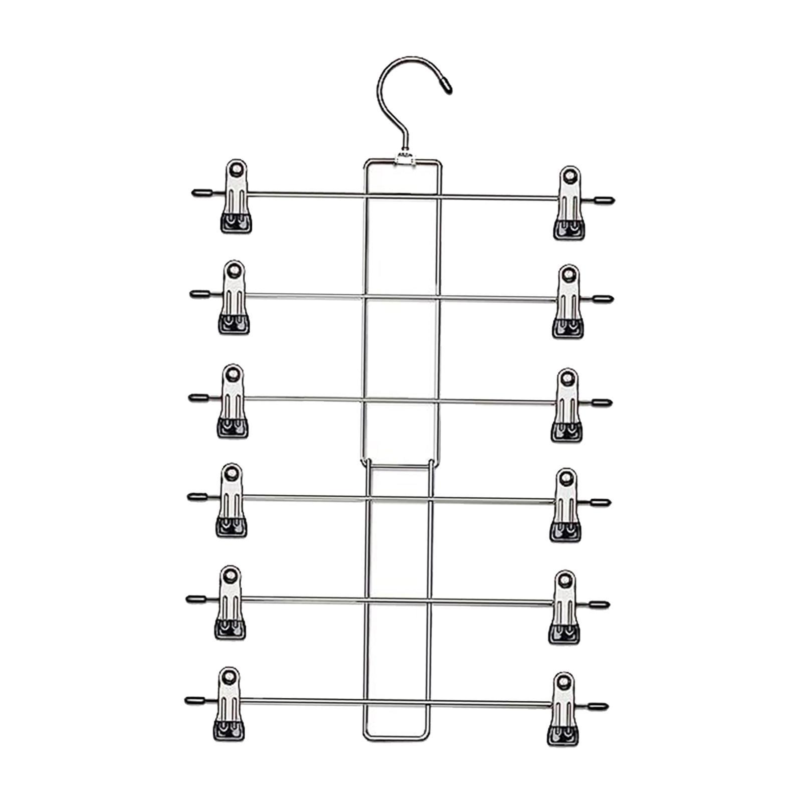 Skirt Hanger Heavy Duty 6 Tier Pants Hanger for Slacks Kids Clothes Shorts