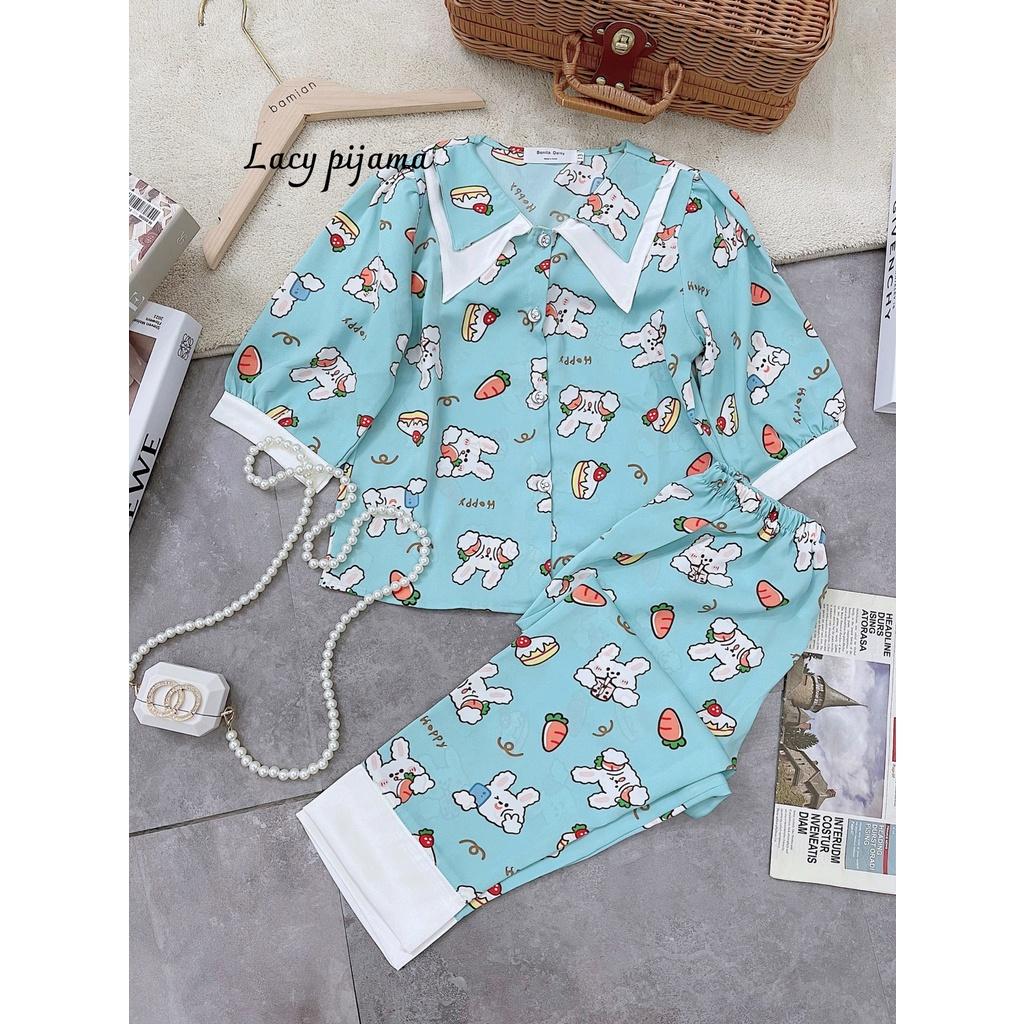 Đồ bộ bé gái, bộ pijama ngắn tay quần dài cho bé gái size 18-30kg chất lụa mango mềm mát