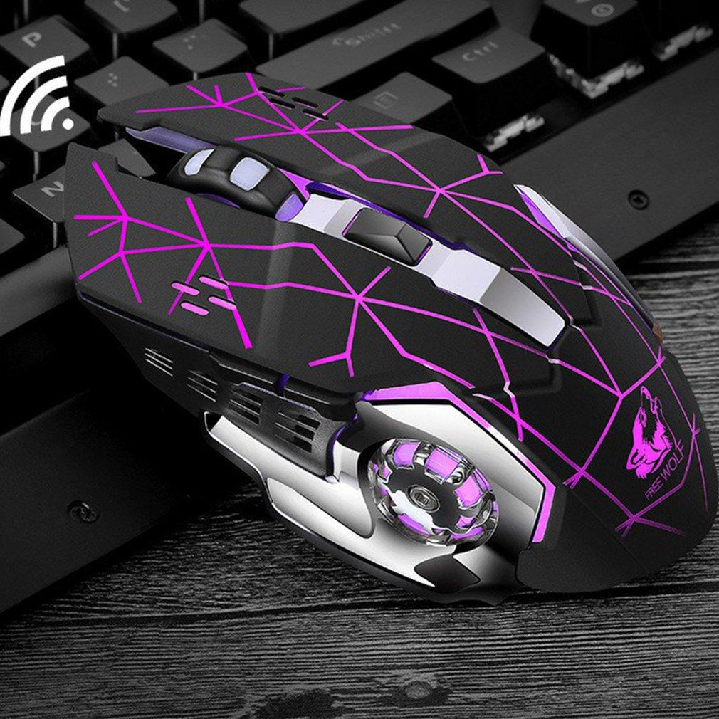 X8 Chuột Chơi Game Không Dây Sạc Im Lặng LED Backlit Quang USB Ergonomic Chuột Chơi Game LOL Chuột Lướt Game Thủ Chuột Cho Máy Tính