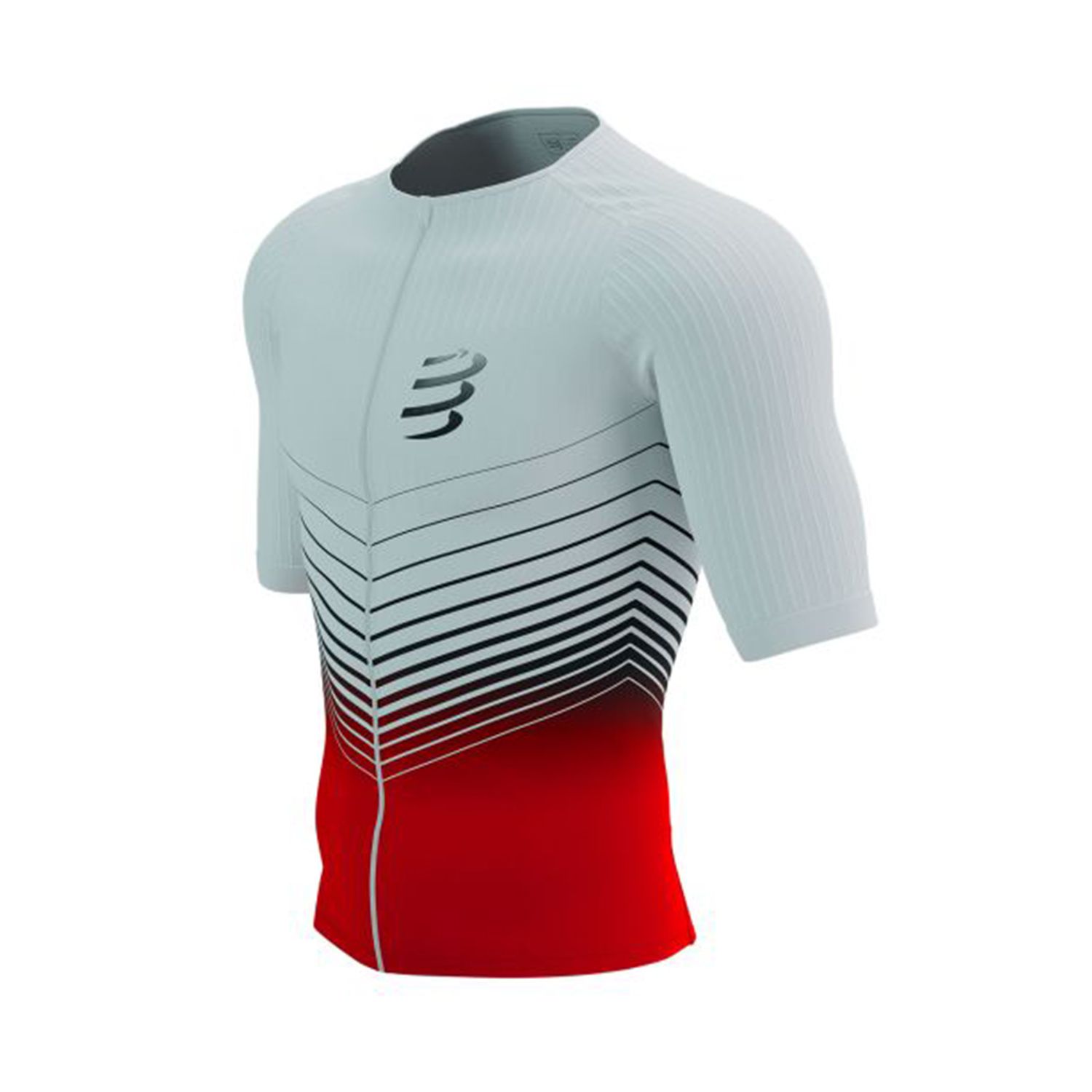 Áo Chạy Bộ Nam Compresport Tri Postural Aero SS Top - White/Red