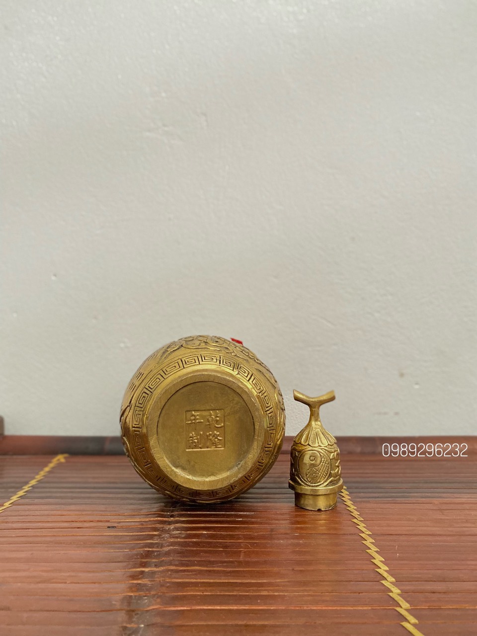 Hồ Lô bát quái bằng đồng vàng phong thuỷ cao 30cm