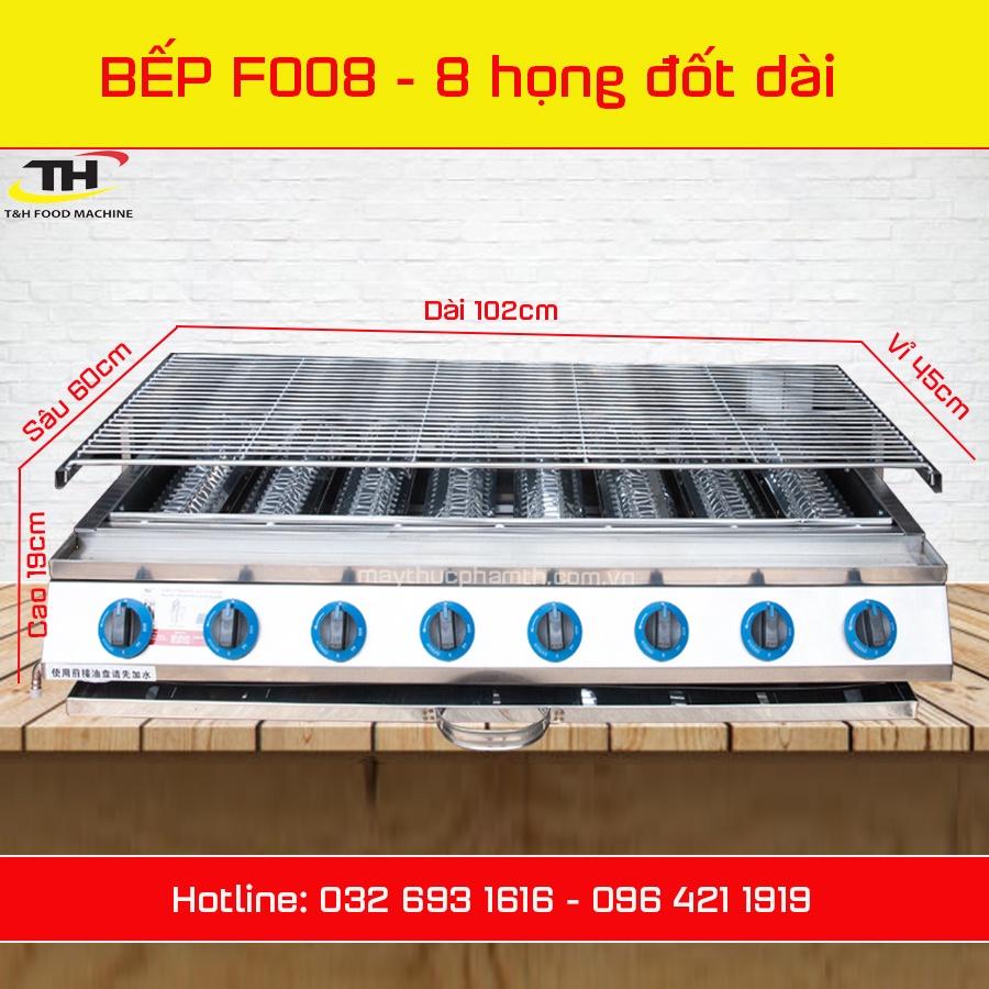 Bếp nướng gas hồng ngoại 8 họng dài