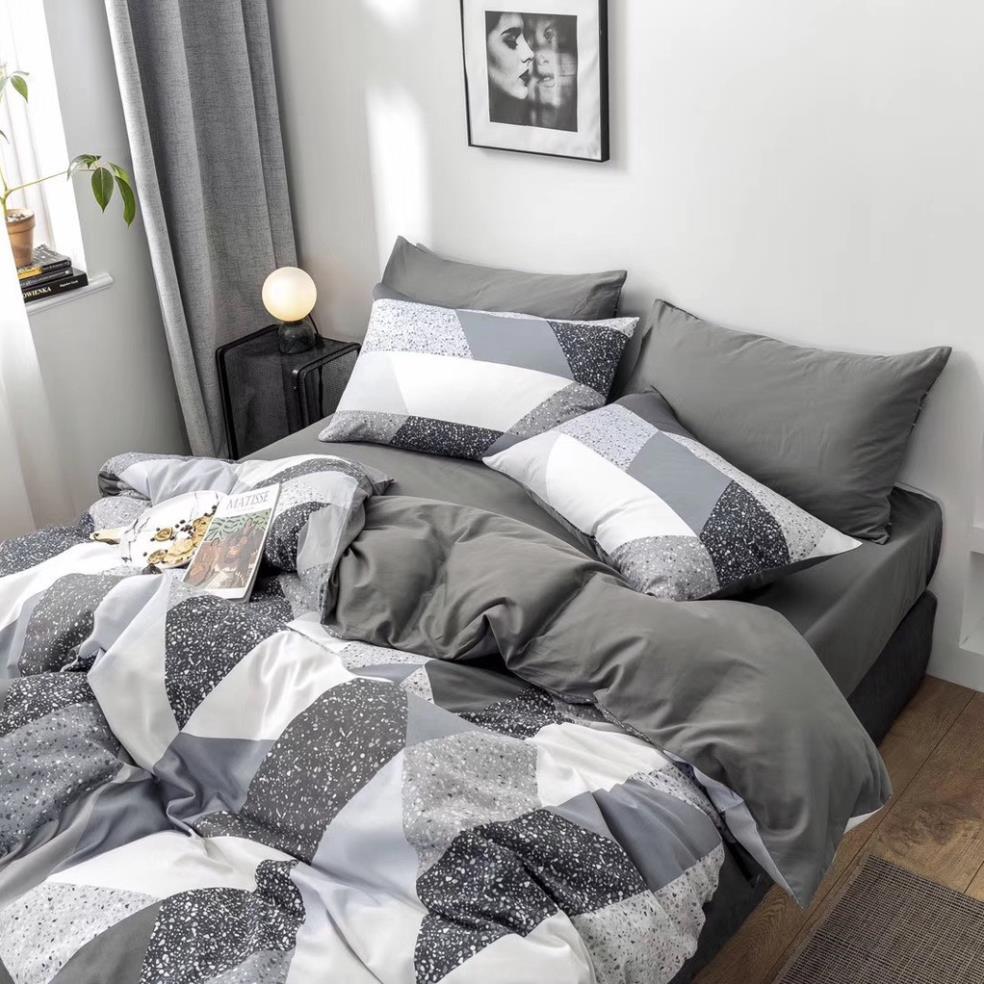 Bộ chăn ga gối cotton living mềm mại mát mịn bo chun miễn phí nhiều mẫu mã