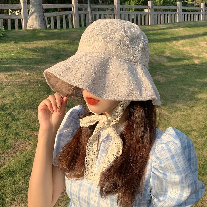 OMEA Ren Nón Nữ Dễ Thương Hoa Người Cá Nón Đi Biển Mùa Hè Áo Có Thể Điều Chỉnh Nơ Rộng Vành Bonnet Thanh Lịch Nón Cao Cấp