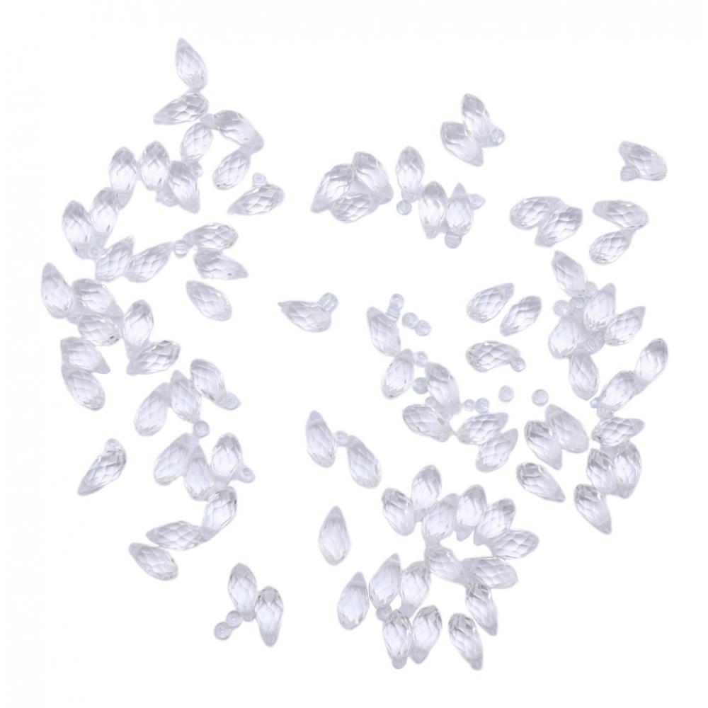 Crystal Beads Bulk 6 x 8mm Mix Lot of 100pcs Faceted Crystal Glass Beads Loose Spacer Beads for Jewelry Findings Beading Supplies
