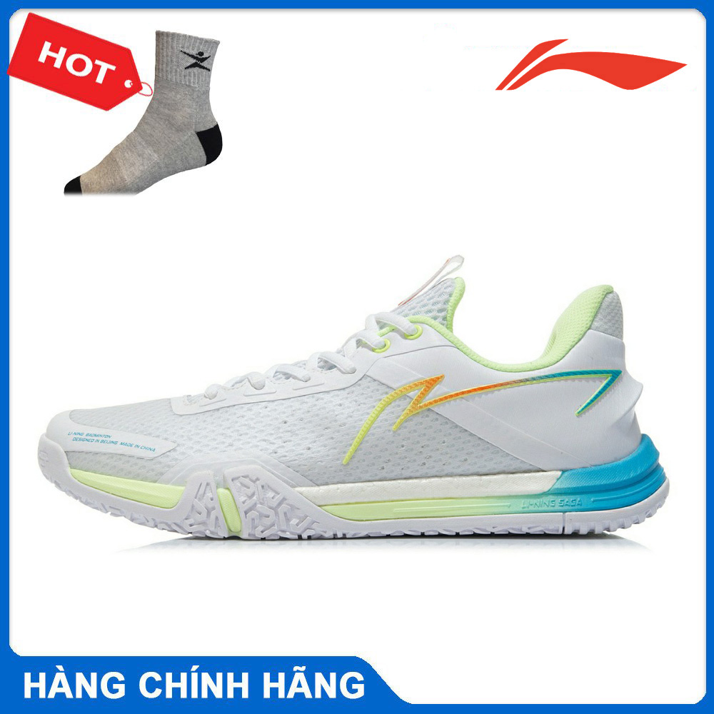 Giày cầu lông lining chính hãng giày thi đấu cầu lông chuyên nghiệp Flying SE AYZR014-2 màu trắng-tặng tất thể thao bendu