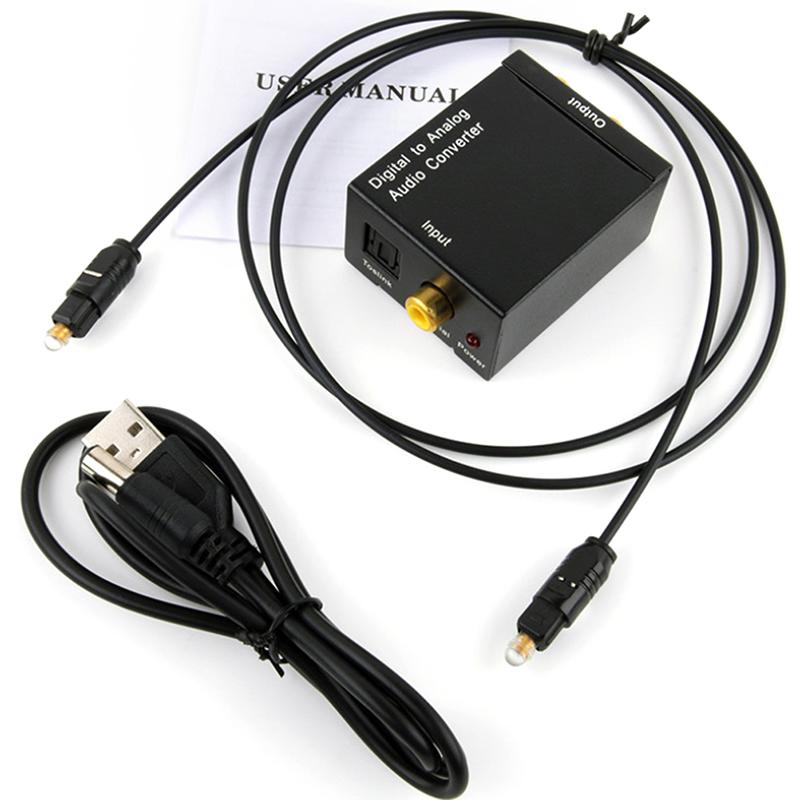 Bộ chuyển đổi quang học Coax Toslink Kỹ thuật số sang Analog Bộ chuyển đổi âm thanh nổi RCA L/R