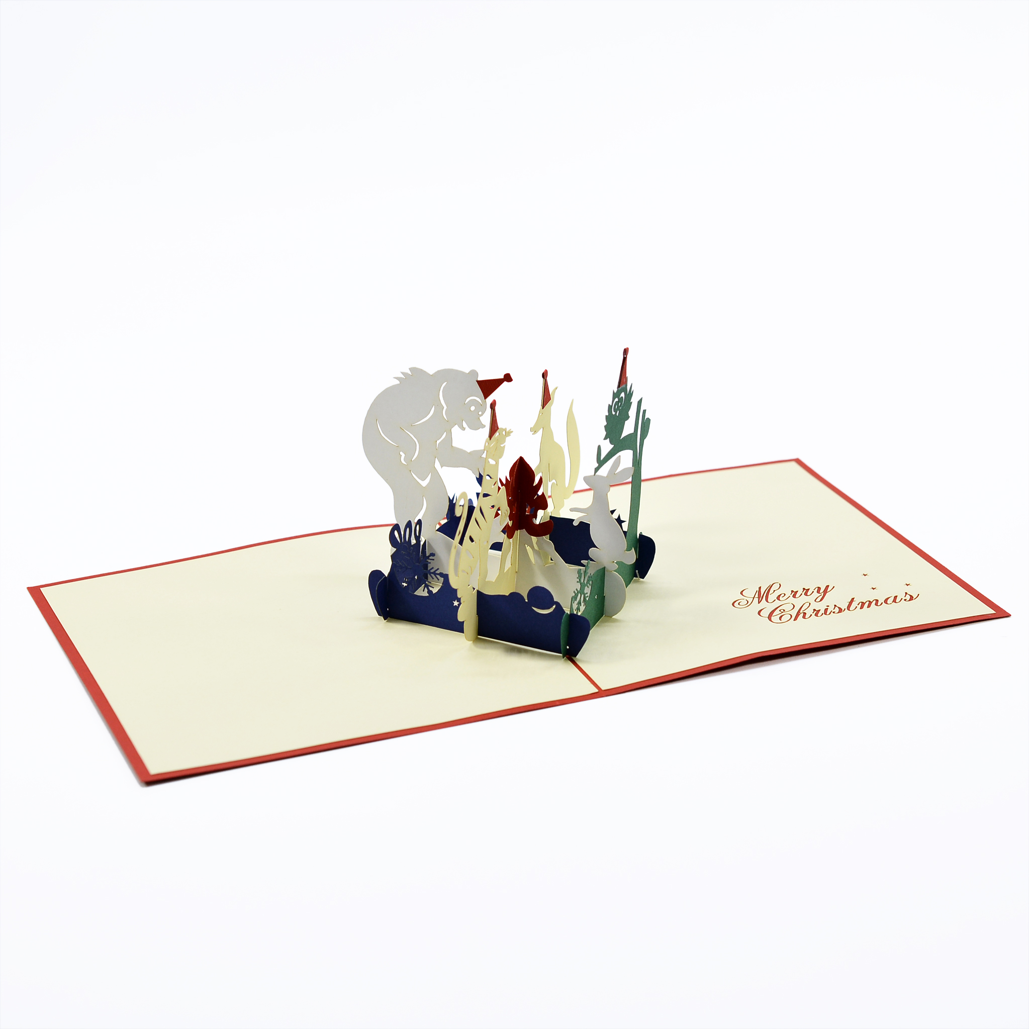 Thiệp 3D handmade
Muông thú mừng Giáng Sinh size 15x15cm CN101