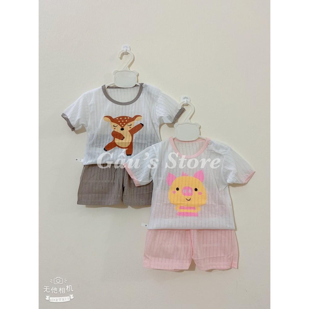 Bộ cotton giấy in họa tiết ngộ nghĩnh cho bé
