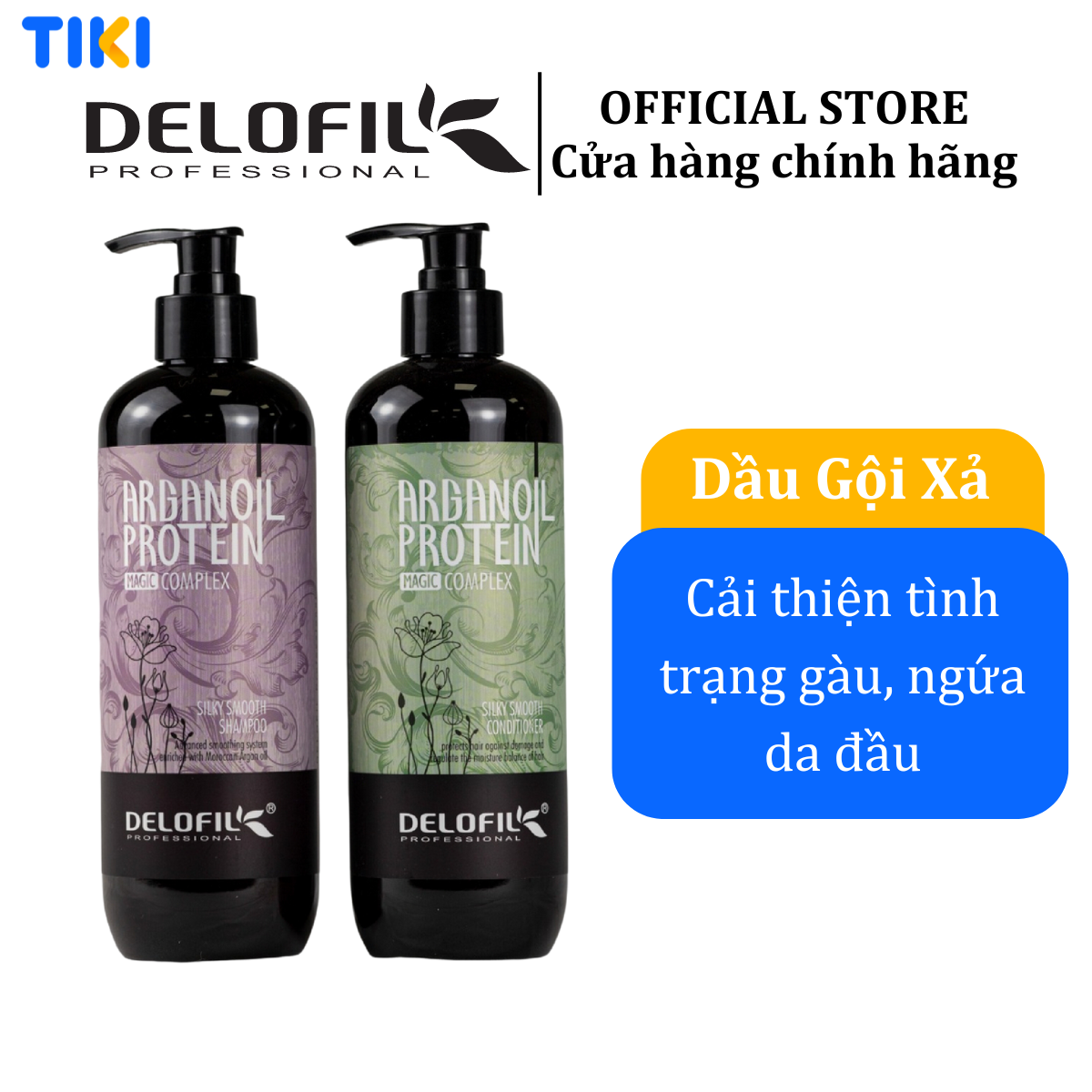 Bội đôi Dầu gội &amp; xả giúp tóc siêu mềm mượt và sạch gàu DELOFIL