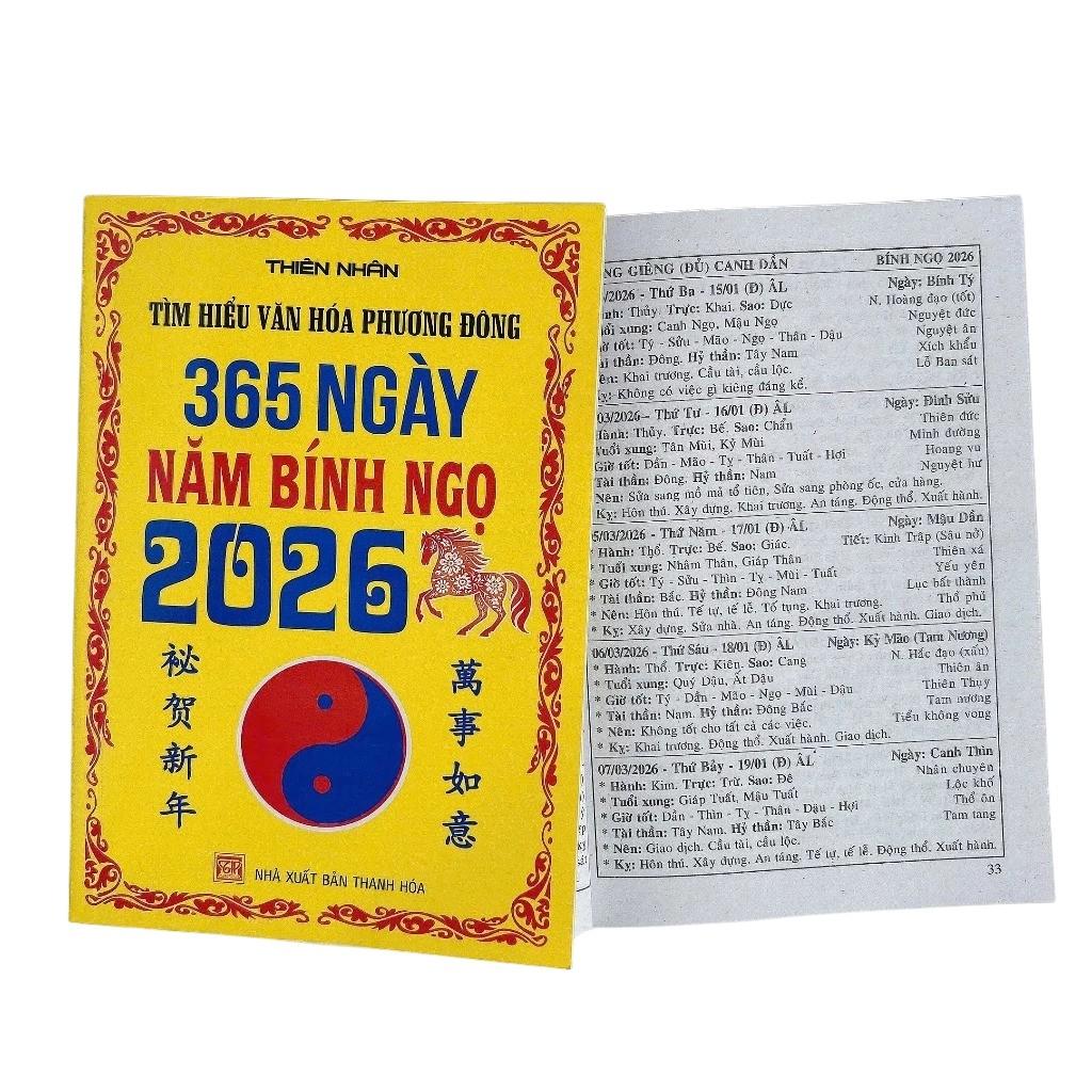 Sách - Tìm Hiểu Văn Hóa Phương Đông - 365 Ngày Năm Bính Ngọ 2026