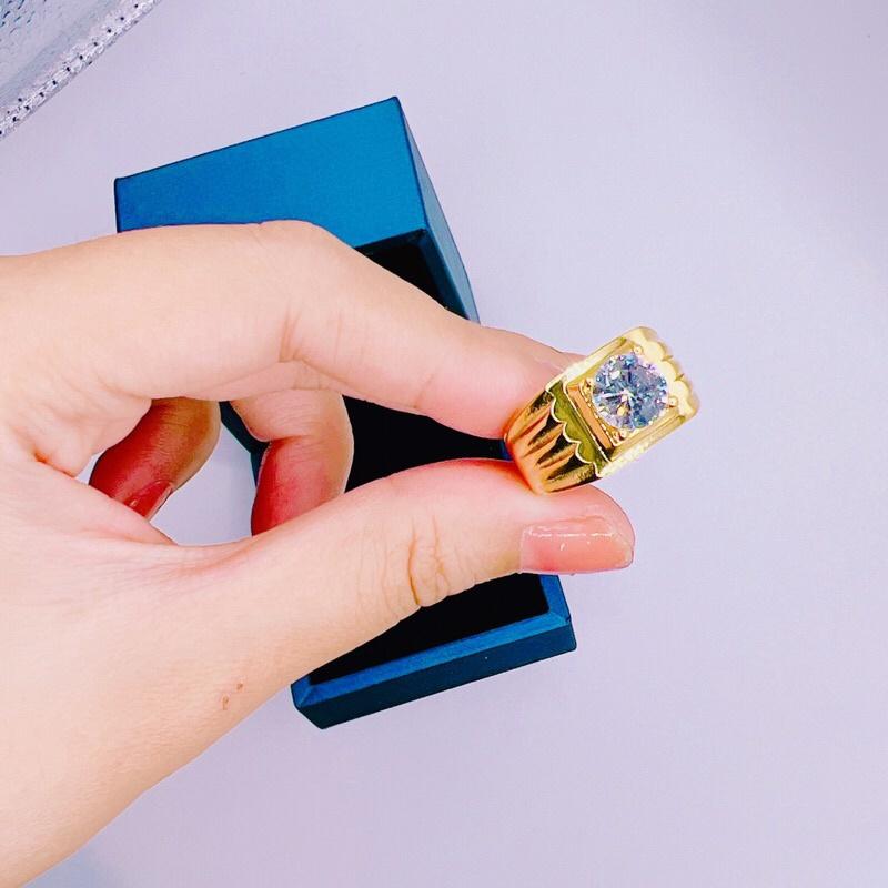 Nhẫn nam titan gắn hột siêu sáng kami