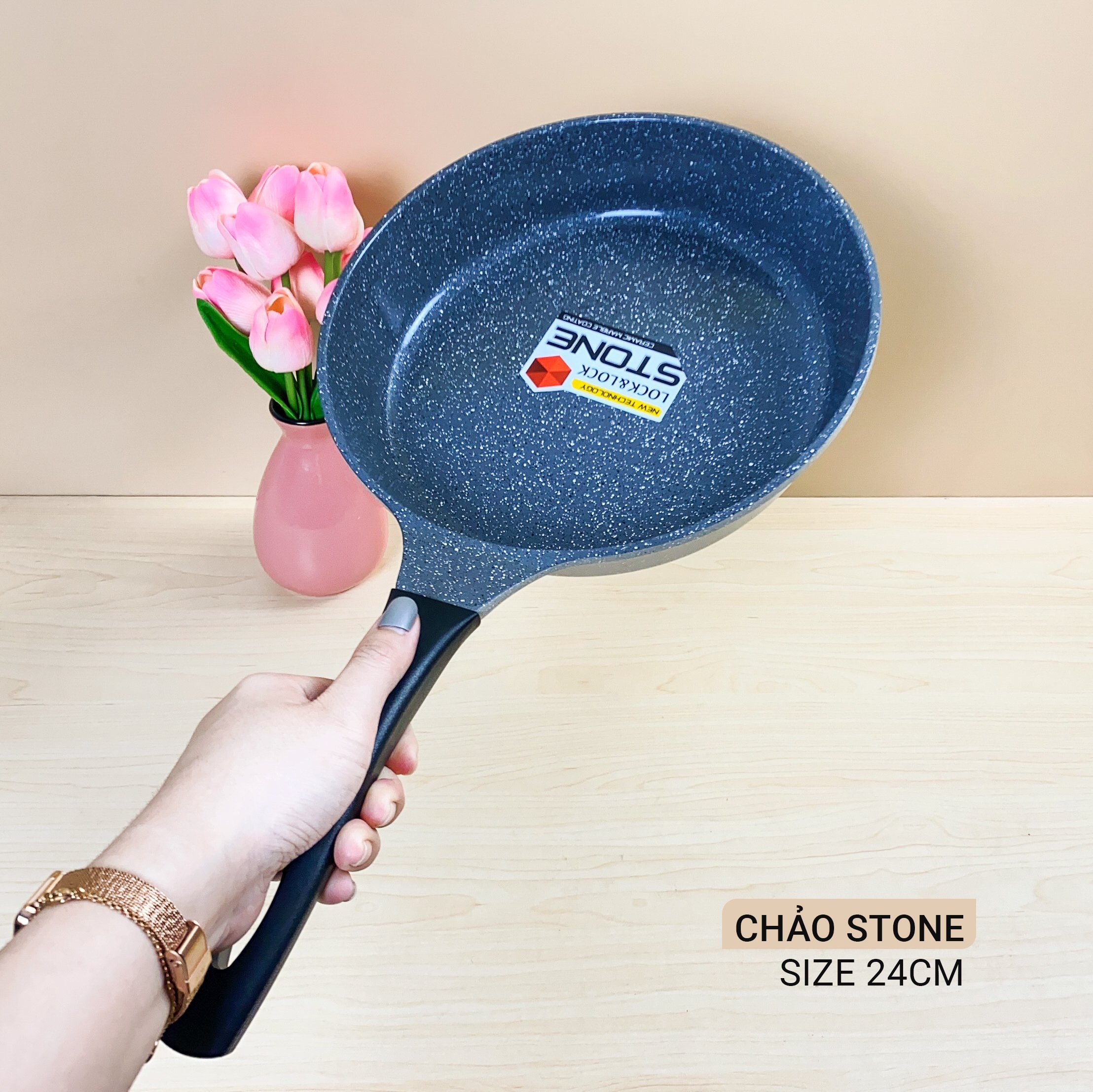 Chảo Đá Stone 7 Lớp Cao Cấp 26cm LCA6263D (cam kết hàng chuẩn, y hình)