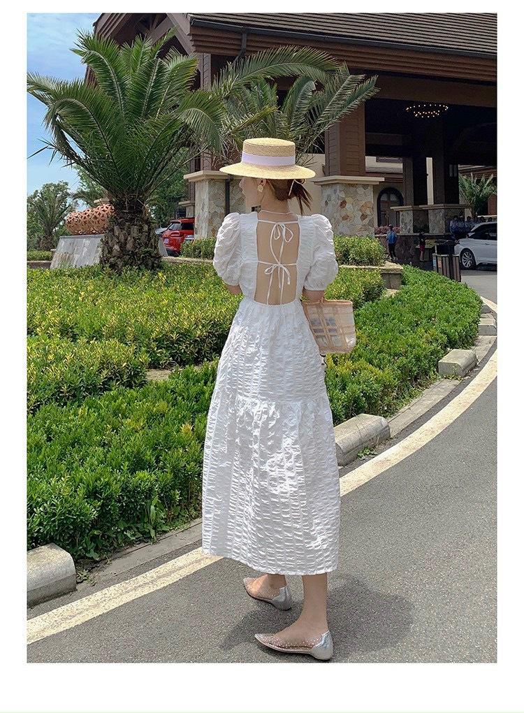 ĐẦM MAXI XỐP HỞ LƯNG CỘT DÂY 12175