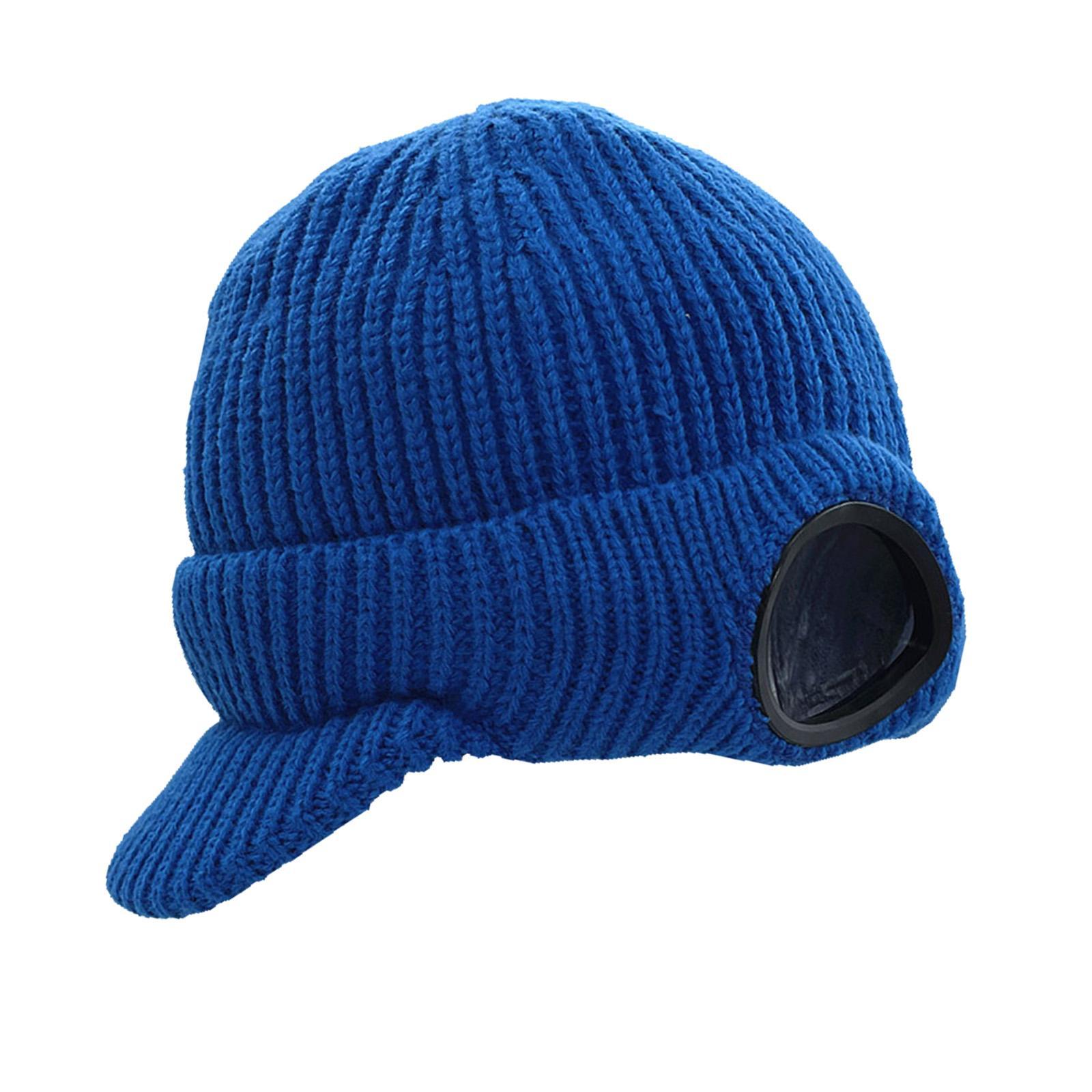 Men's Knit Newsboy Hat Goggles Beanie Warm Cap Windproof Unisex Adults