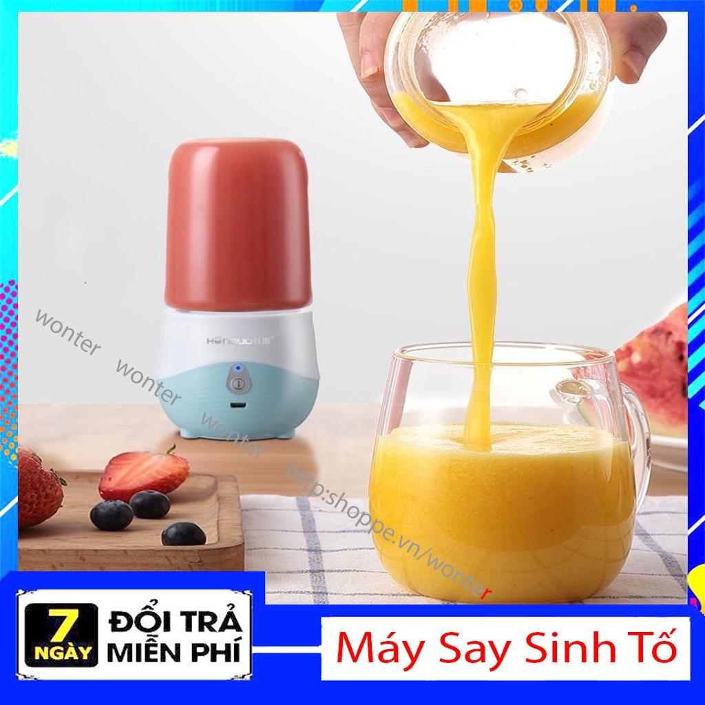 Máy Say Sinh Tố Mini Cầm Tay Dùng Sạc Điện, Máy Xay Đa Năng 300Ml