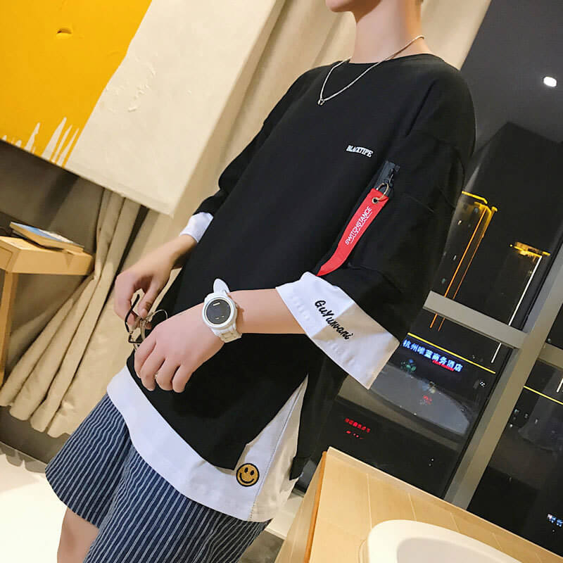 Áo T-shirt/Áo phông nam, tay lỡ, cộc tay, thời trang, phong cách Hàn Quốc, phù hợp cho mùa hè TA198