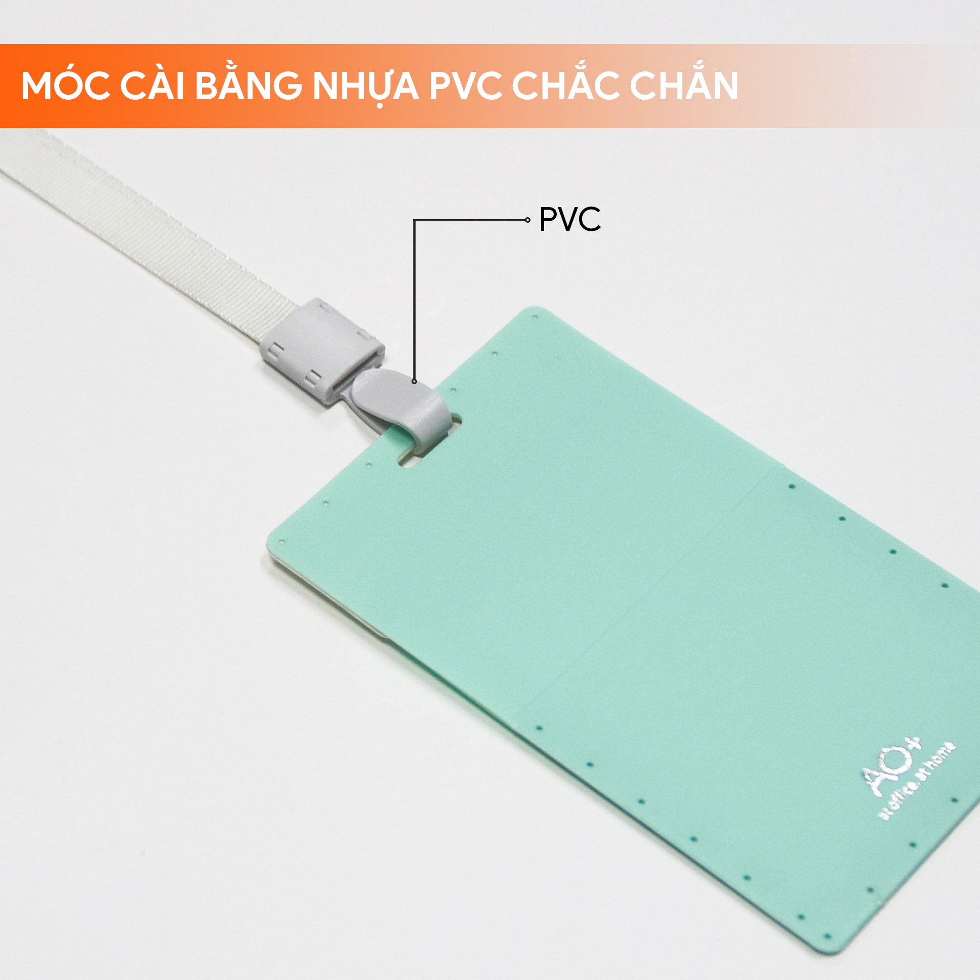 Thẻ đựng bảng tên AO+ kèm dây đeo cổ cho học sinh, sinh viên, văn phòng 5 màu DH340