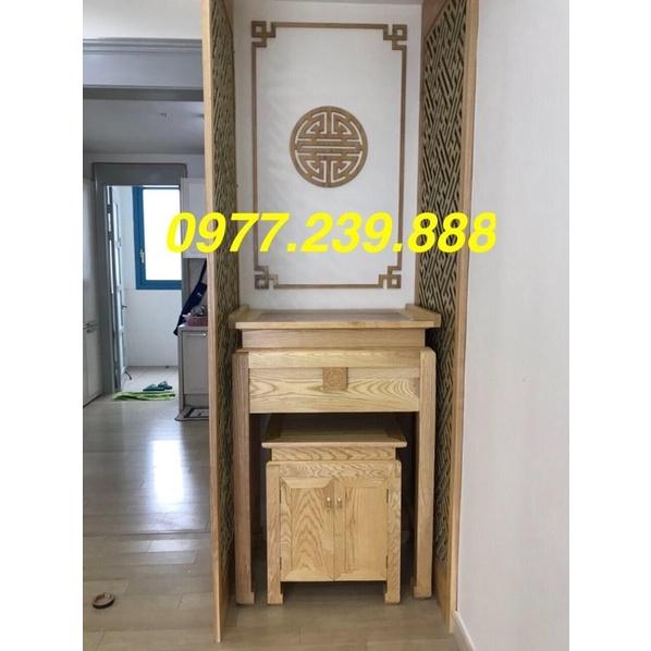 bàn thờ đứng chung cư gỗ sồi 127cm