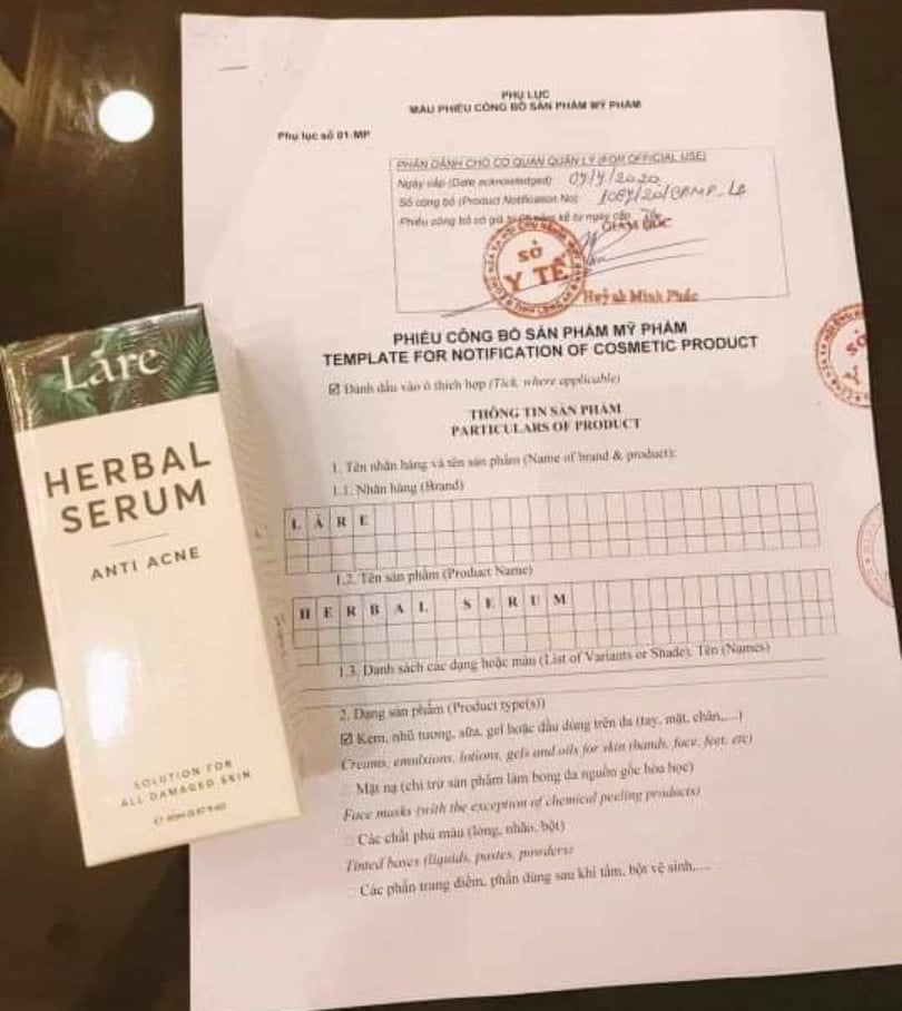 SERUM THẢO MỘC NGỪA MỤN HERBAL SERUM LÁRE 80ml