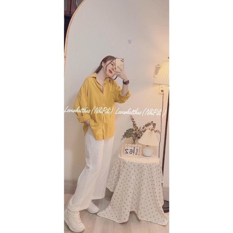 BỘ ĐŨI QUẦN TRẮNG ÁO VÀNG CHO NỮ
