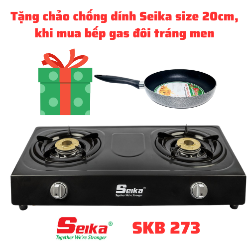 Bếp gas đôi  toàn thân tráng men Seika SKB 273