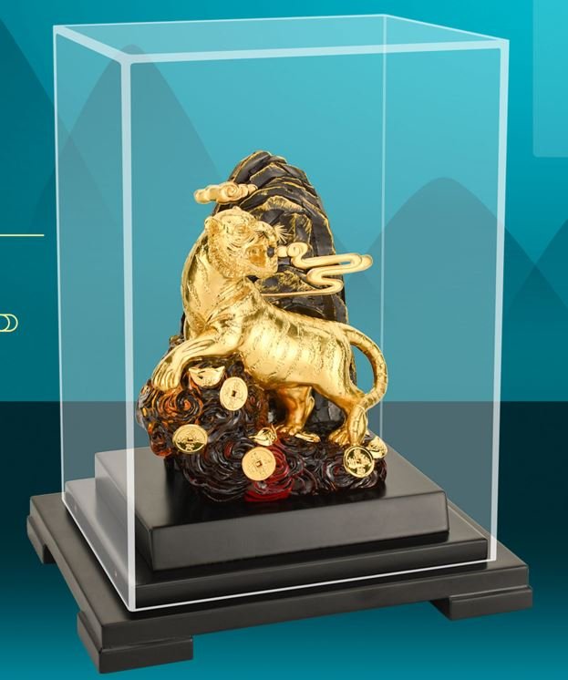 Tượng hổ dát vàng 24k MT Gold Art- Hàng chính hãng, trang trí nhà cửa, phòng làm việc, quà tặng sếp, đối tác, khách hàng, tân gia, khai trương