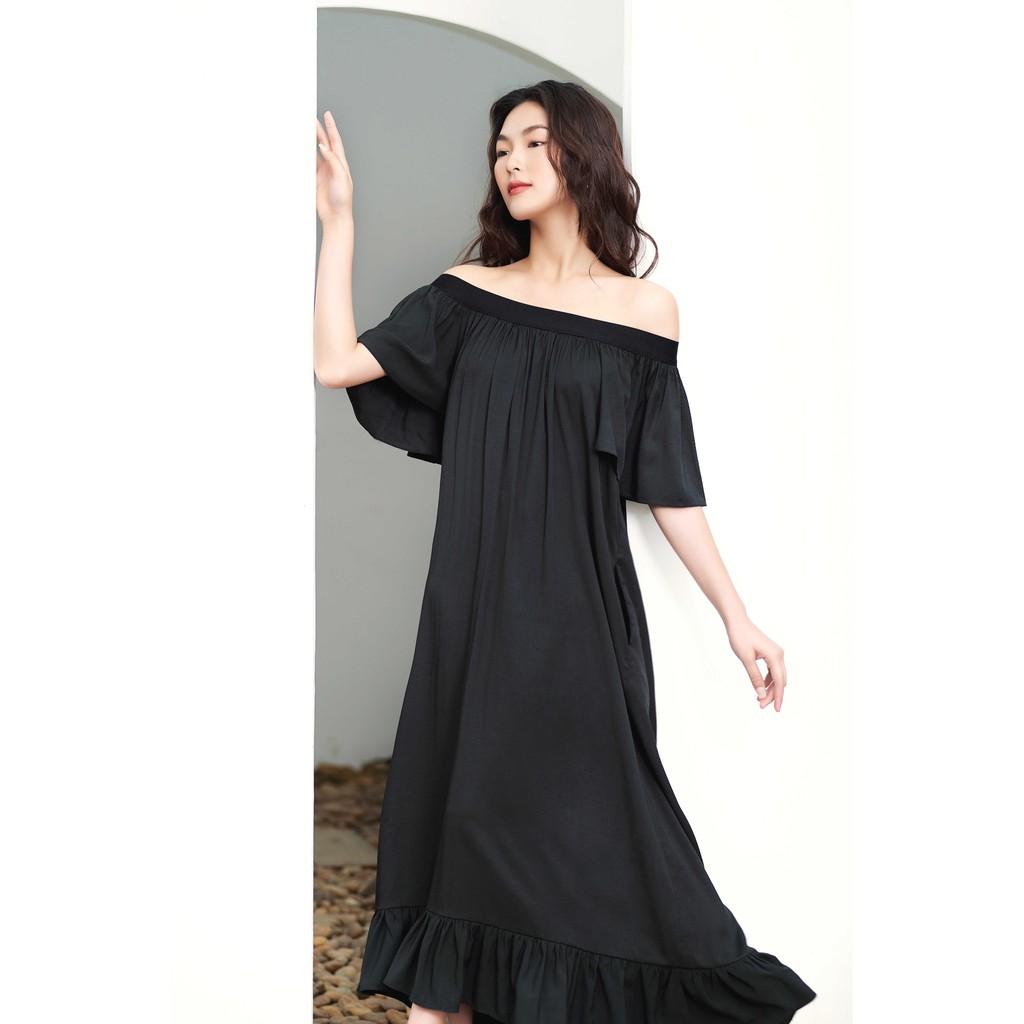 LIIN - Đầm lụa trượt xoè trễ vai