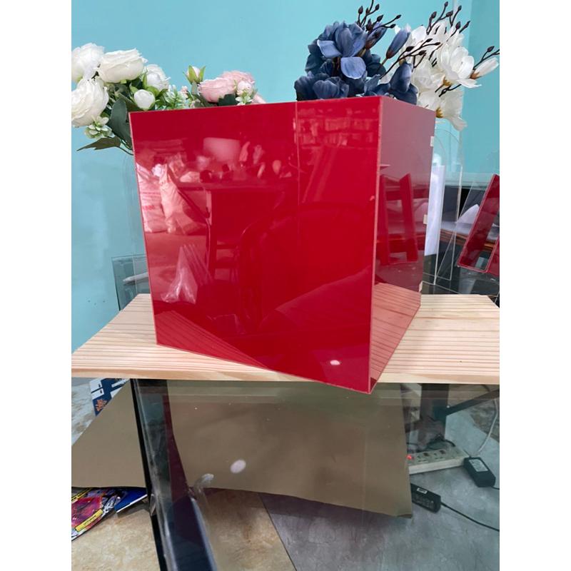 Acrylic Thùng phiếu, hòm phiếu, hòm bốc thăm, hòm từ thiện mica, nhiều kích thước, nhiều màu sắc ,micasaigon , Acrylic . - Xanh dương